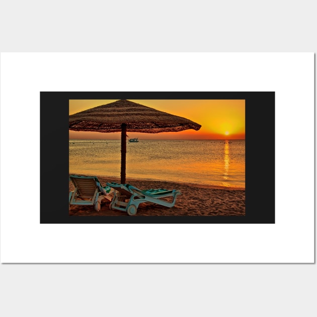 Egypt. Hurghada. Fort Arabesque. Sunrise on the Beach. Wall Art by vadim19